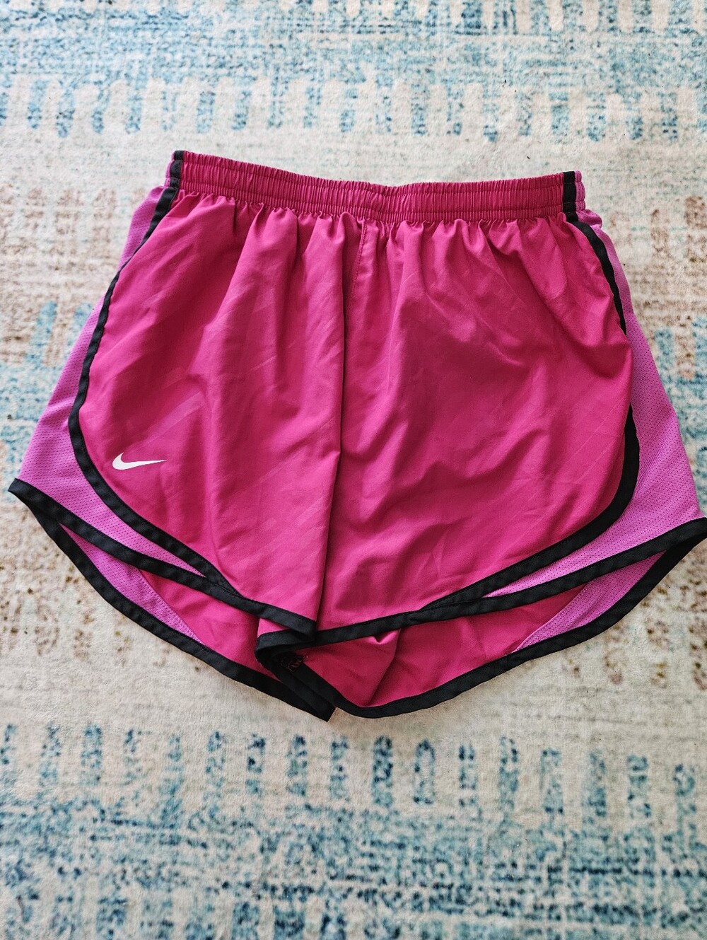 Nike Women's Pink Running Shorts with Black Trim